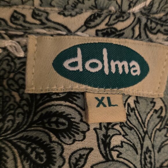 DOLMA (XL) SILK HAND EMBROIDERED Mint/Black Floral Tunic - Picture 9 of 10